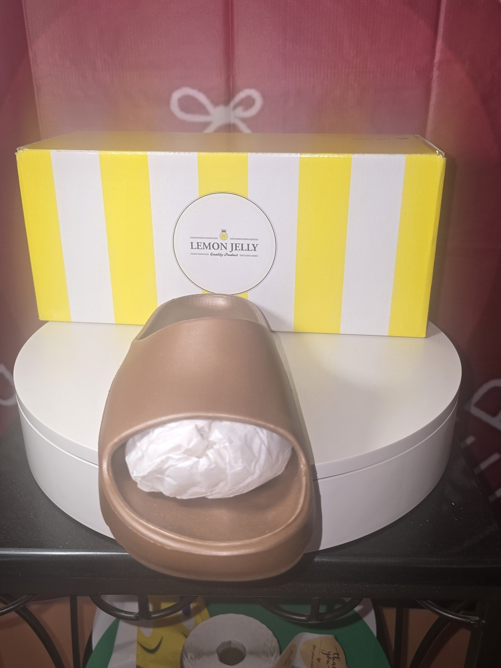 Lemon Jelly Bronze Slide Sandal Size 39